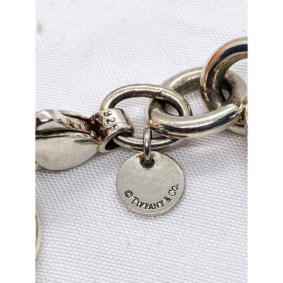 Tiffany & Co Sterling Silver 925 Rolo Bracelet 10x11mm Roind Tag - Picture 2 of 9
